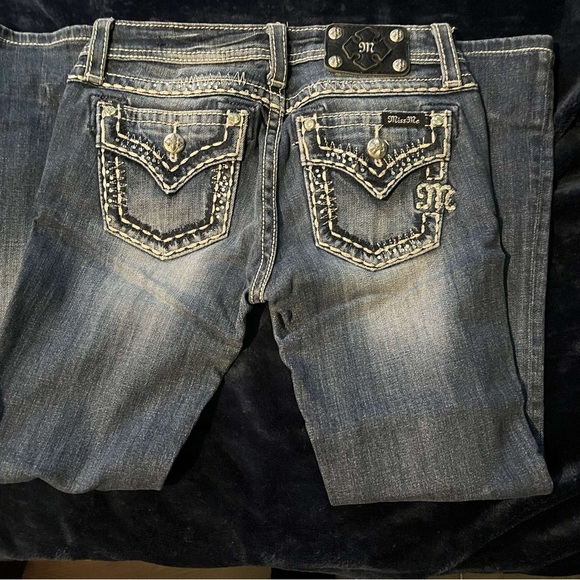 Miss me jeans size 14 in woman’s/kids boot cut used once , like new !. - Picture 1 of 3